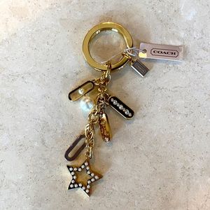 Coach Limited Edition Star & Pearl Charm Keychain